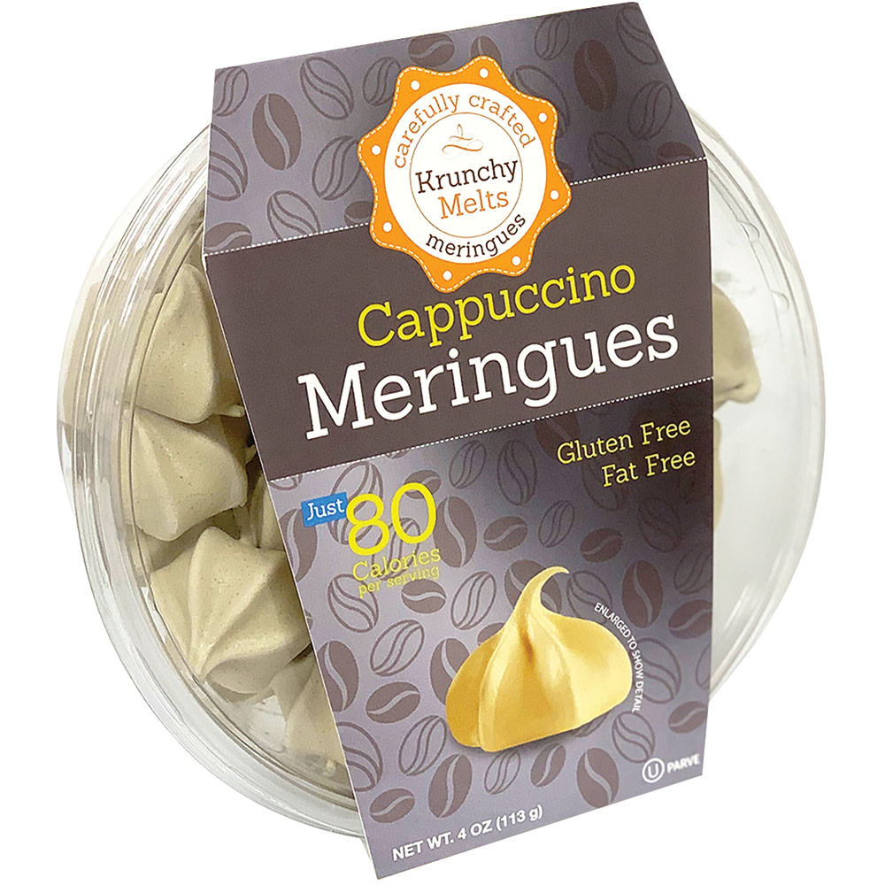 Krunchy Melts Cappuccino Meringues 4 Oz Tub Nassau Candy