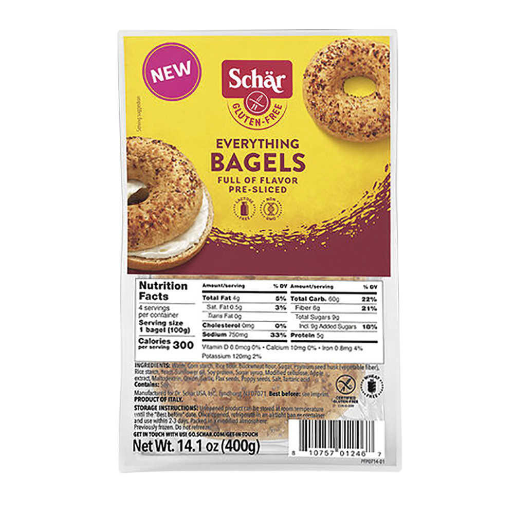 Schar Gluten Free Everything Bagels 14.1 oz Nassau Candy