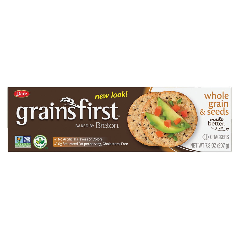 Dare Grains First Whole Grain Crackers 7.3 oz Box Nassau Candy