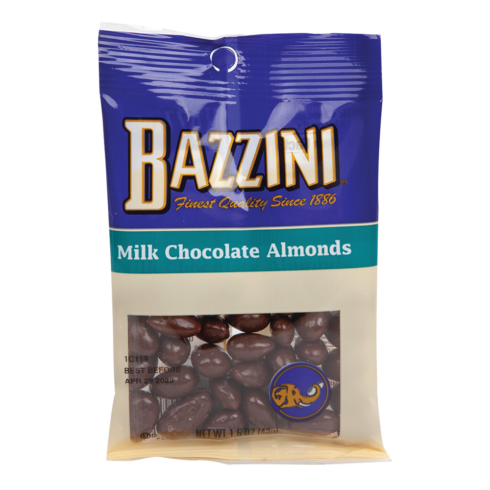 Bazzini Milk Chocolate Almonds 1.5 oz Bag Nassau Candy