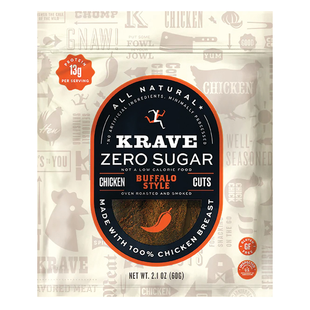 Krave Zero Sugar Buffalo Style Chicken Jerky 2.1 oz Nassau Candy