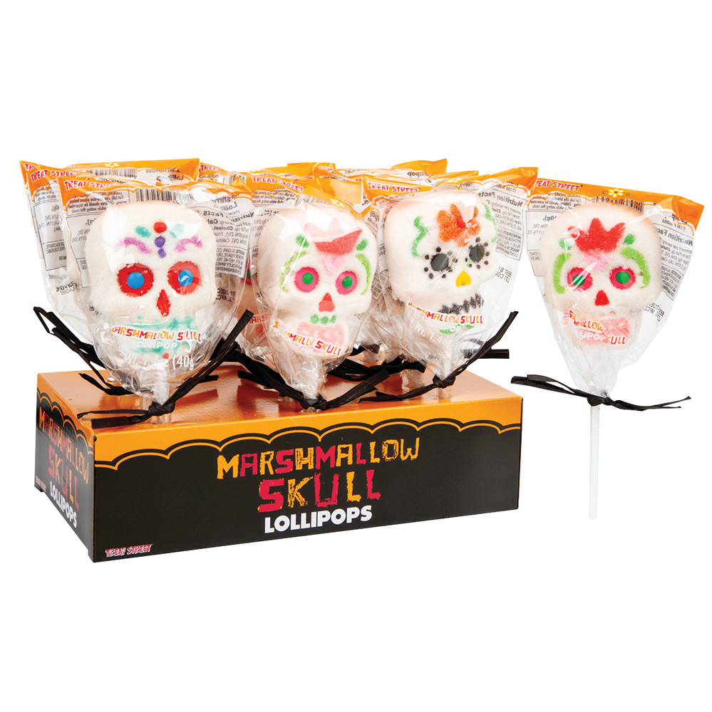 Day of The Dead Marshmallow Skull 1.4 oz Lollipop Nassau Candy