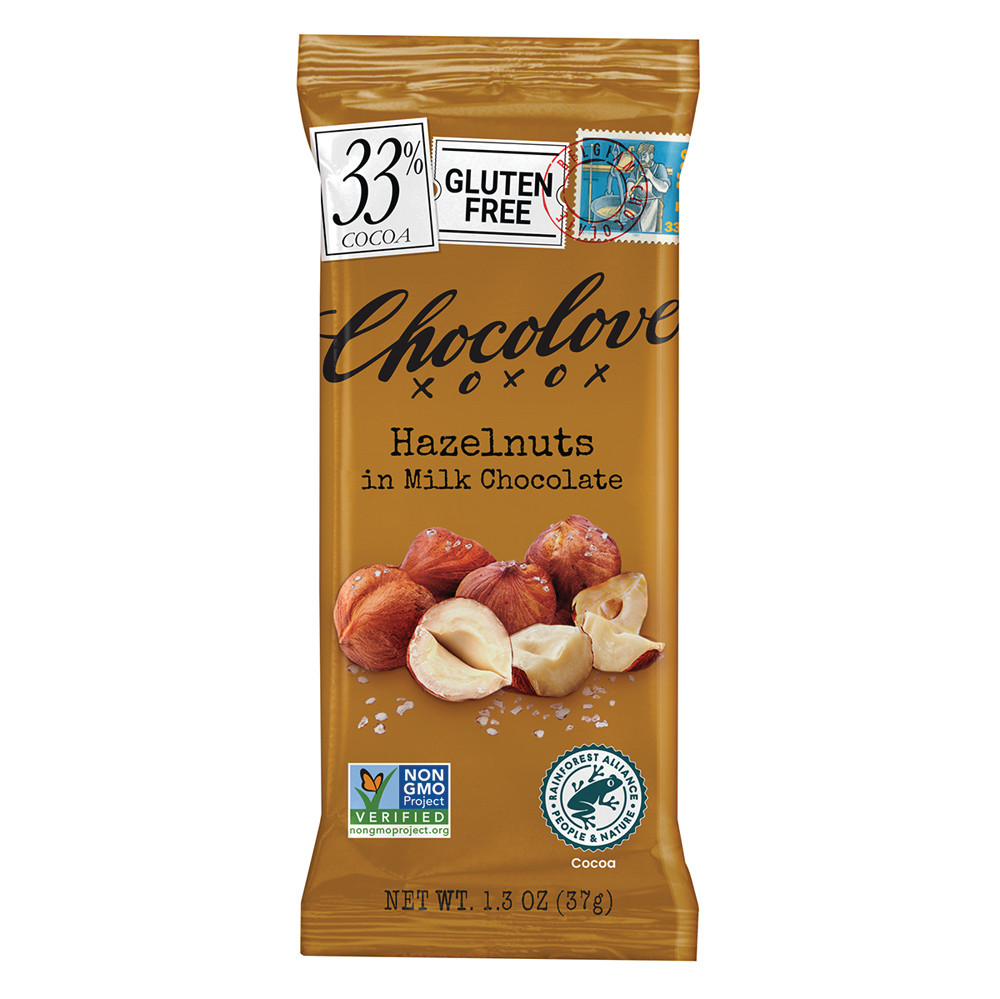 Chocolove Hazelnuts in Milk Chocolate 1.3 oz | Nassau Candy