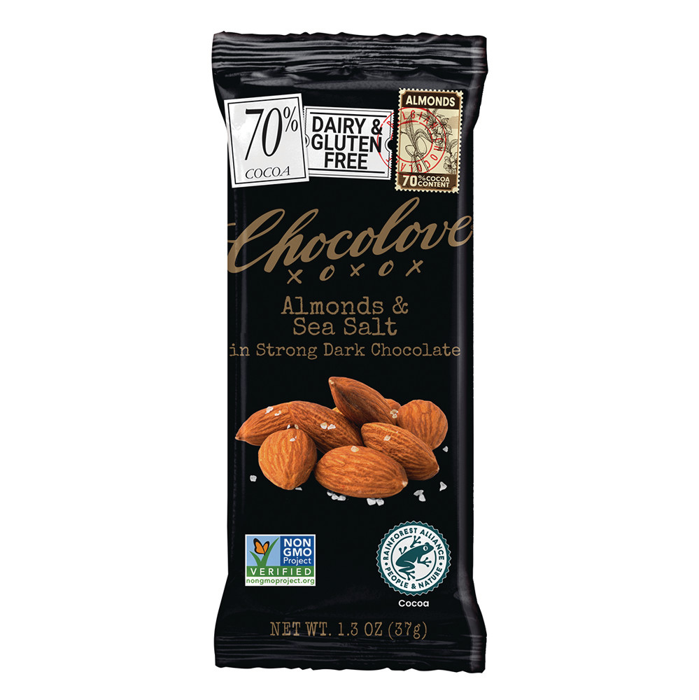 Chocolove Almonds & Sea Salt Strong Dark Chocolate | Nassau Candy