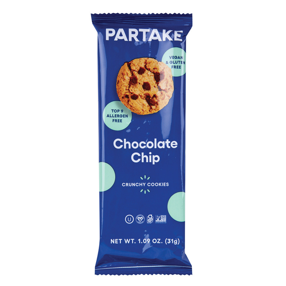 Vegan & Gluten-Free Chocolate Chip Cookies, 5.5 oz, Partake Foods