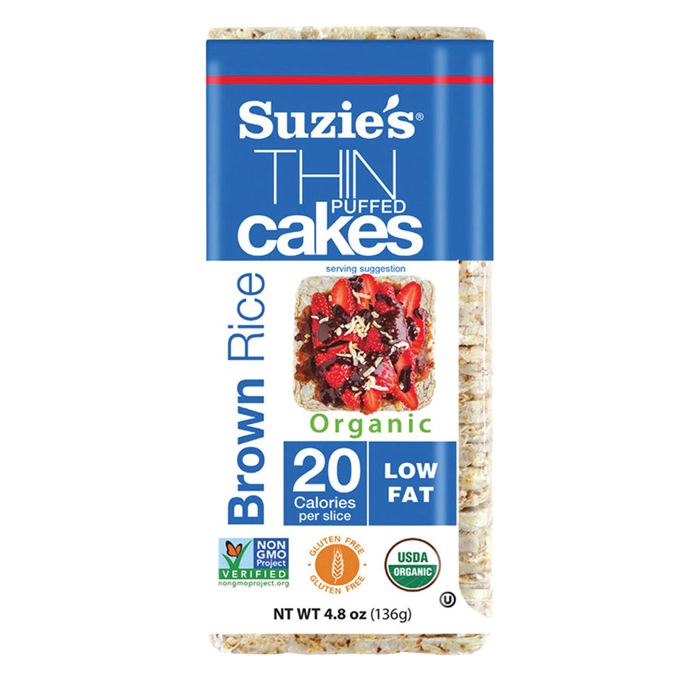 Suzie's Whole Grain Unsalted Brown Rice Thin Cakes 4.9 Oz Nassau Candy