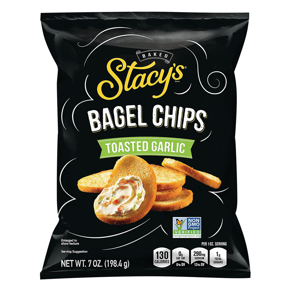 Stacy's Toasted Garlic Bagel Chips 7 oz Bag Nassau Candy