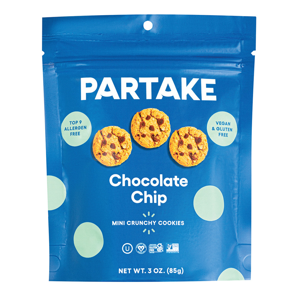 Partake Foods Gluten Free Crunchy Chocolate Chip Cookies, 5.5 OZ