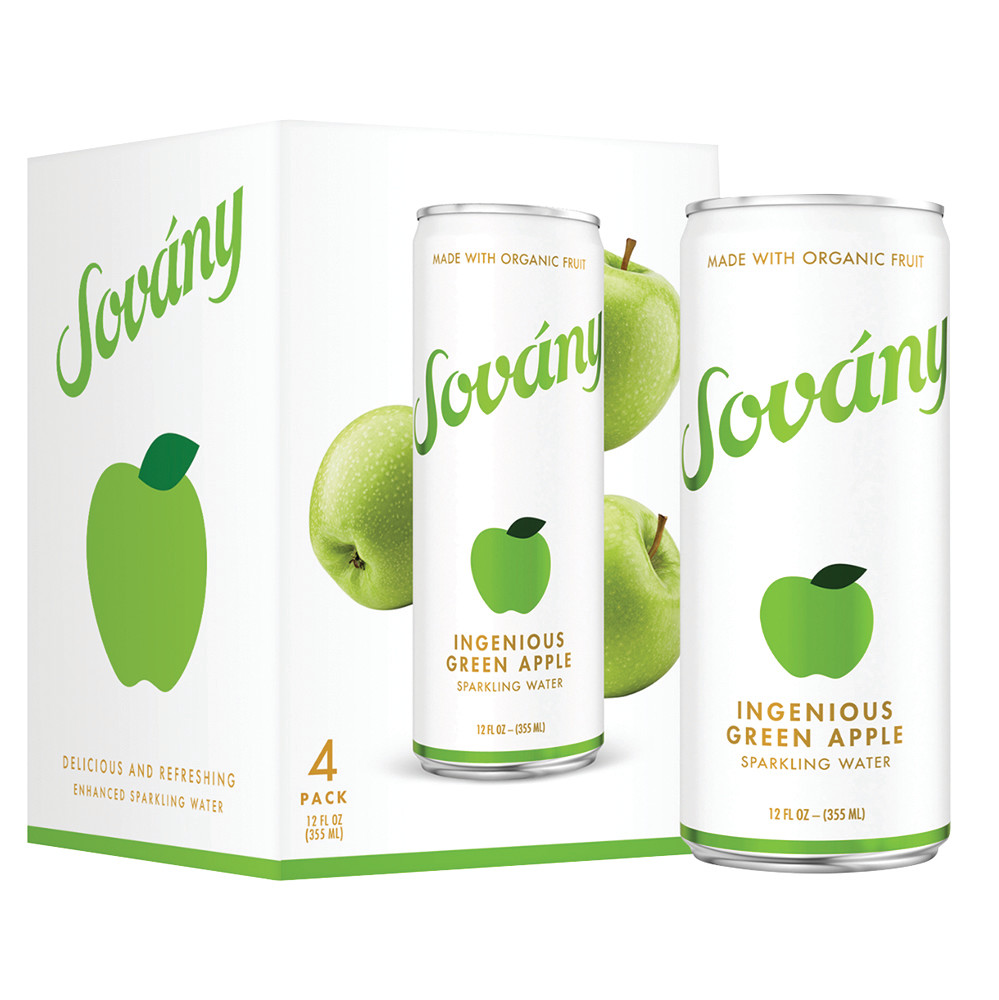 Sovany Organic Apple Sparkling Water Can | Nassau Candy