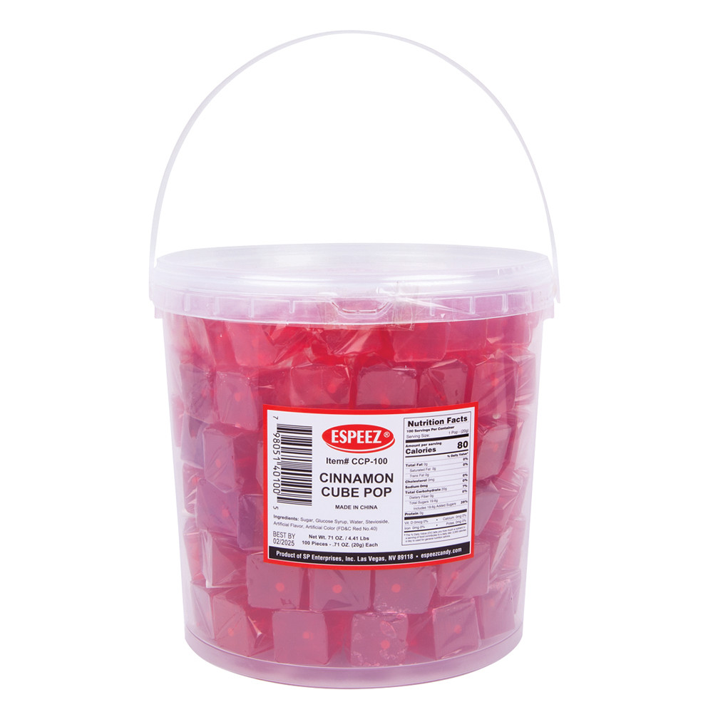 Cinnamon Cube Pops Tub 0.74 oz | Nassau Candy