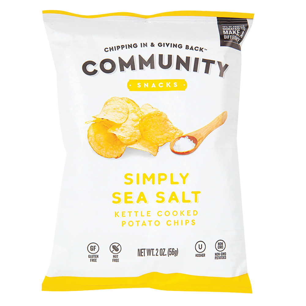 Community Snacks Simply Sea Salt Chips 2 oz Bag | Nassau Candy