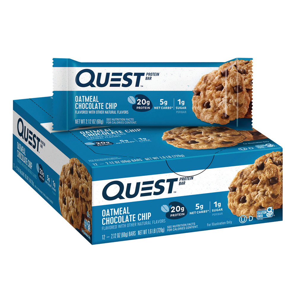 Quest Oatmeal Chocolate Chip Protein Bar 2.1 Oz | Nassau Candy