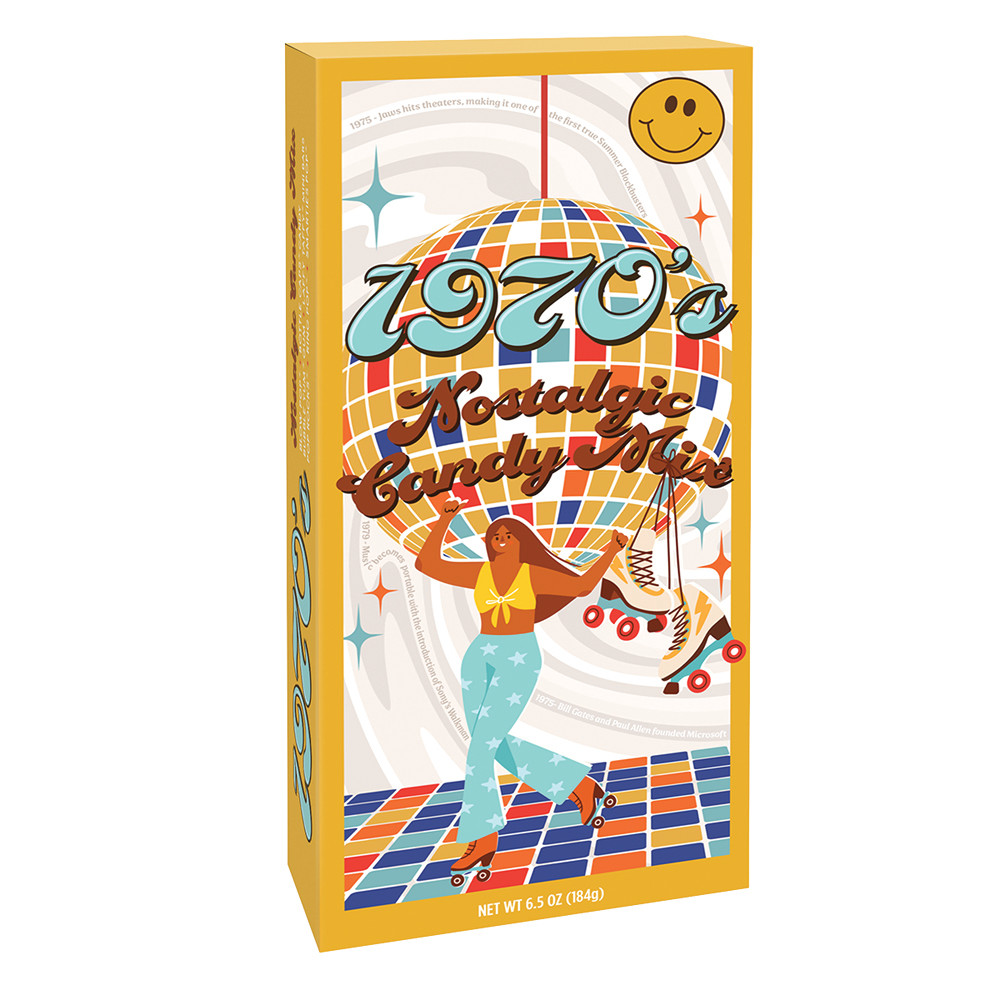 きーままーまー1970’s Insty-Prints ビンテージ貯金箱 1970's Decade 6.5 oz Box | Nassau Candy