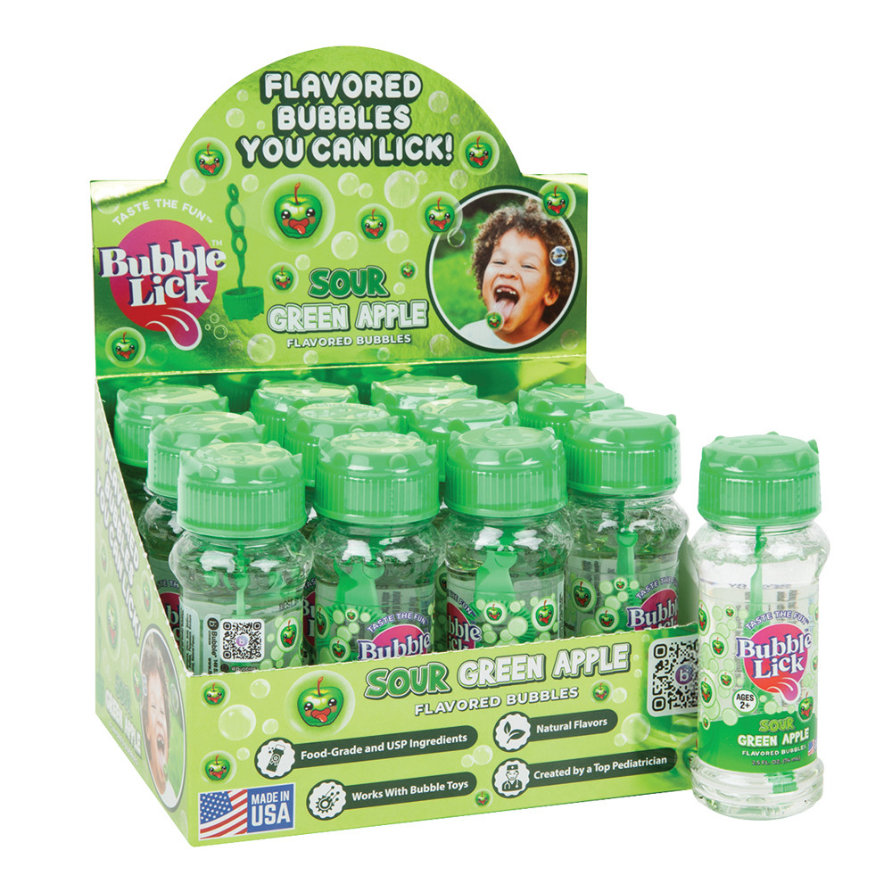 FLAVORS グリーンアップルゼリー フレーバーズ BubbleLick Sour Green Apple Flavored Bubbles 2.5 oz Bottle
