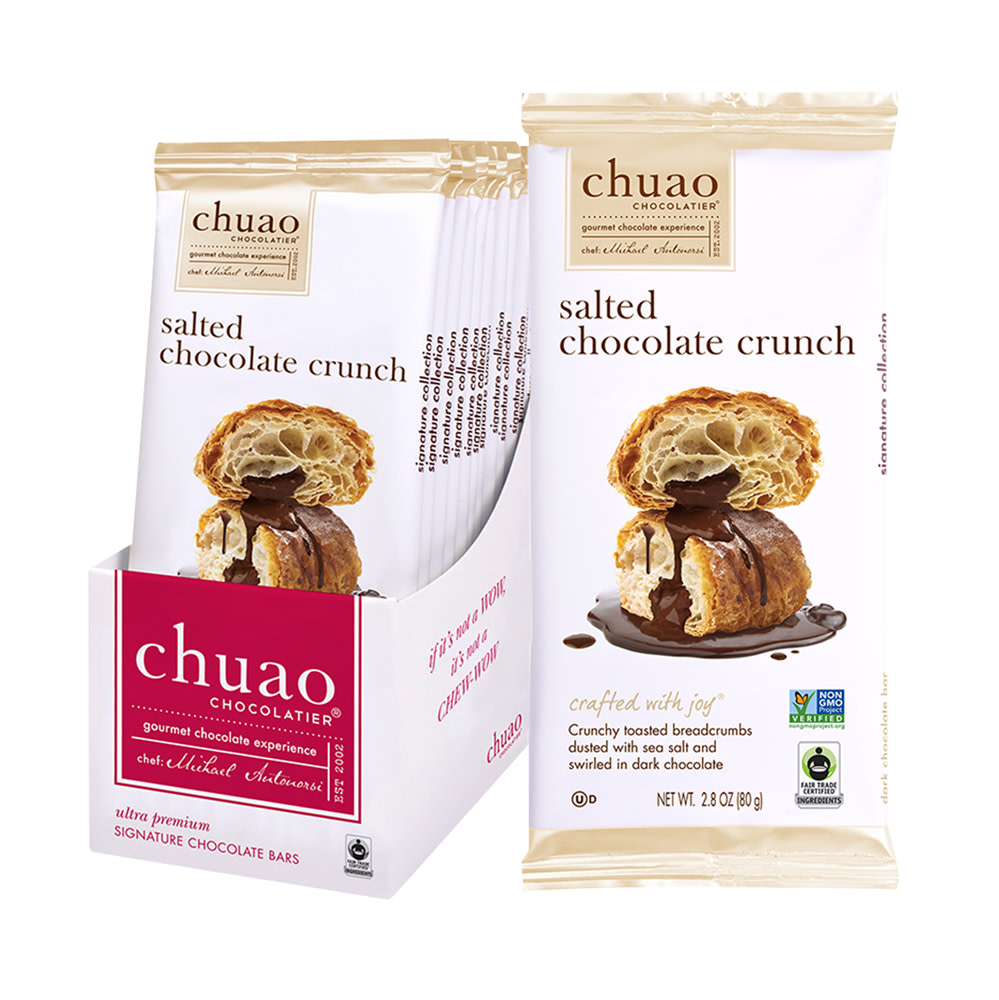 Chuao Dark Chocolate Salted Chocolate Crunch 2.8 oz Bar | Nassau Candy