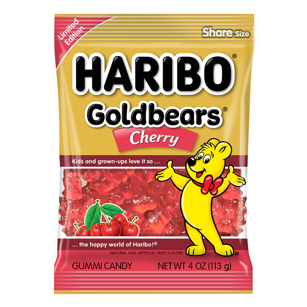 Haribo Gold Bears Cherry 4 oz Peg Bag | Nassau Candy