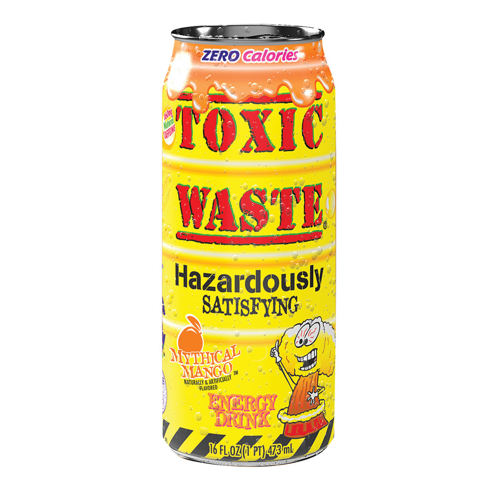 Toxic Waste Mythical Mango Energy Drink 16 oz Can | Nassau Candy
