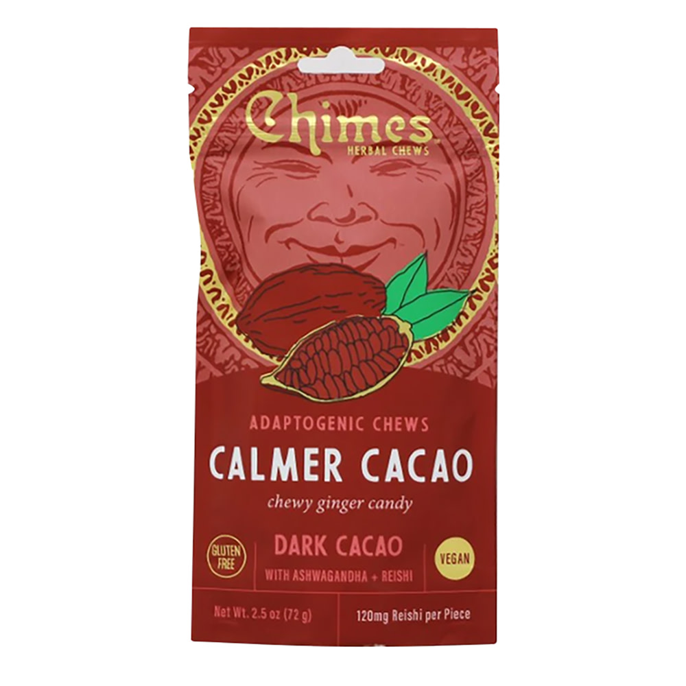 Chimes Adaptogenic Ginger Chews Calmer Cacao Bag | Nassau Candy