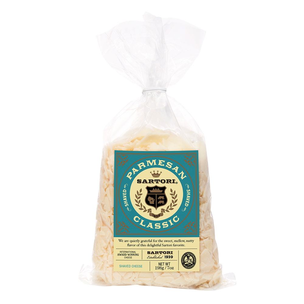 Sartori Shaved Parmesan Cheese 7 Oz Bag Nassau Candy