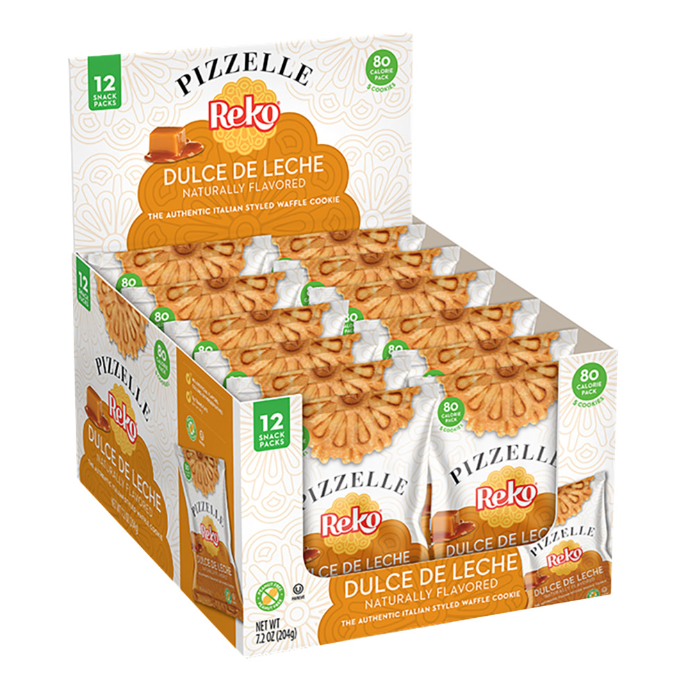 Reko Dulce De Leche Pizzelle Snack Pack 0.6 oz 12 Count | Nassau Candy