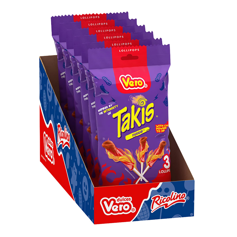 Vero Takis Lollipops 3 Pieces 2.54 oz Bag | Nassau Candy
