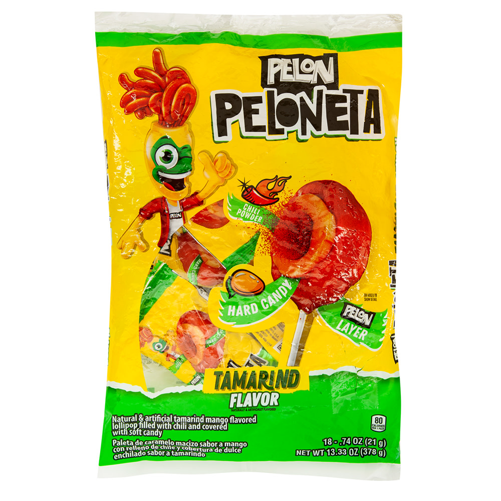Pelo Rico Tamarind Peloneta Lollipops 0.74 oz Peg Bag | Nassau Candy
