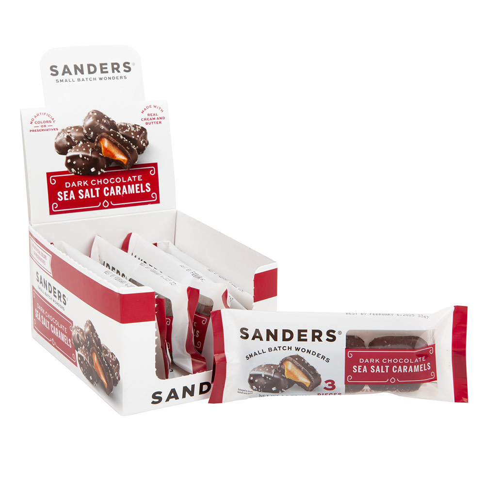 Sanders Dark Chocolate Sea Salt Caramel 3 Piece 1.5 oz Bag