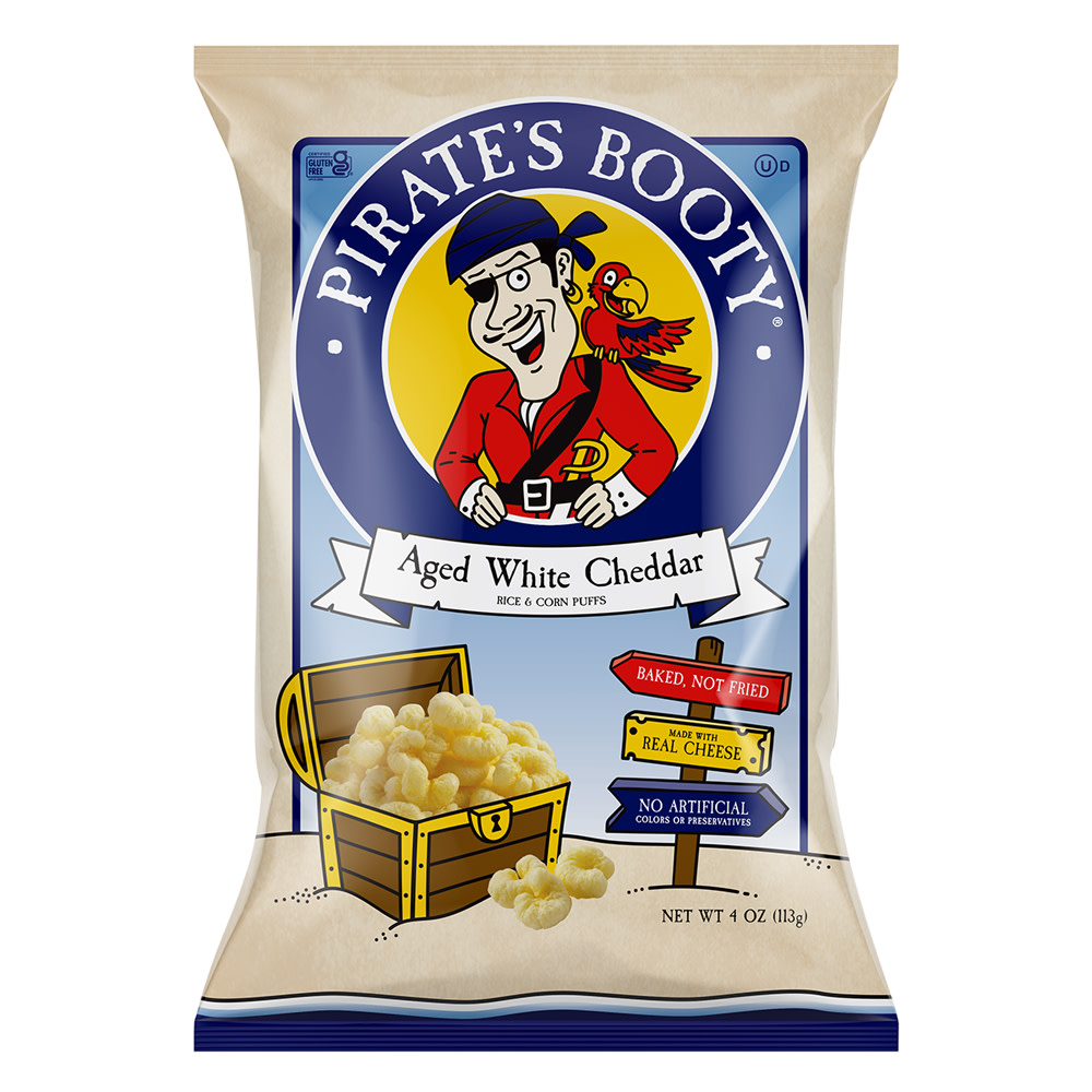 Pirate's Booty Aged White Cheddar 4 Oz Bag | Nassau Candy