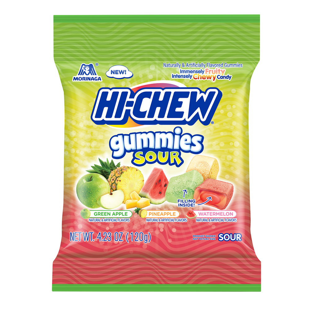 Hi-Chew Sour Gummies 4.23 oz Peg Bag | Nassau Candy