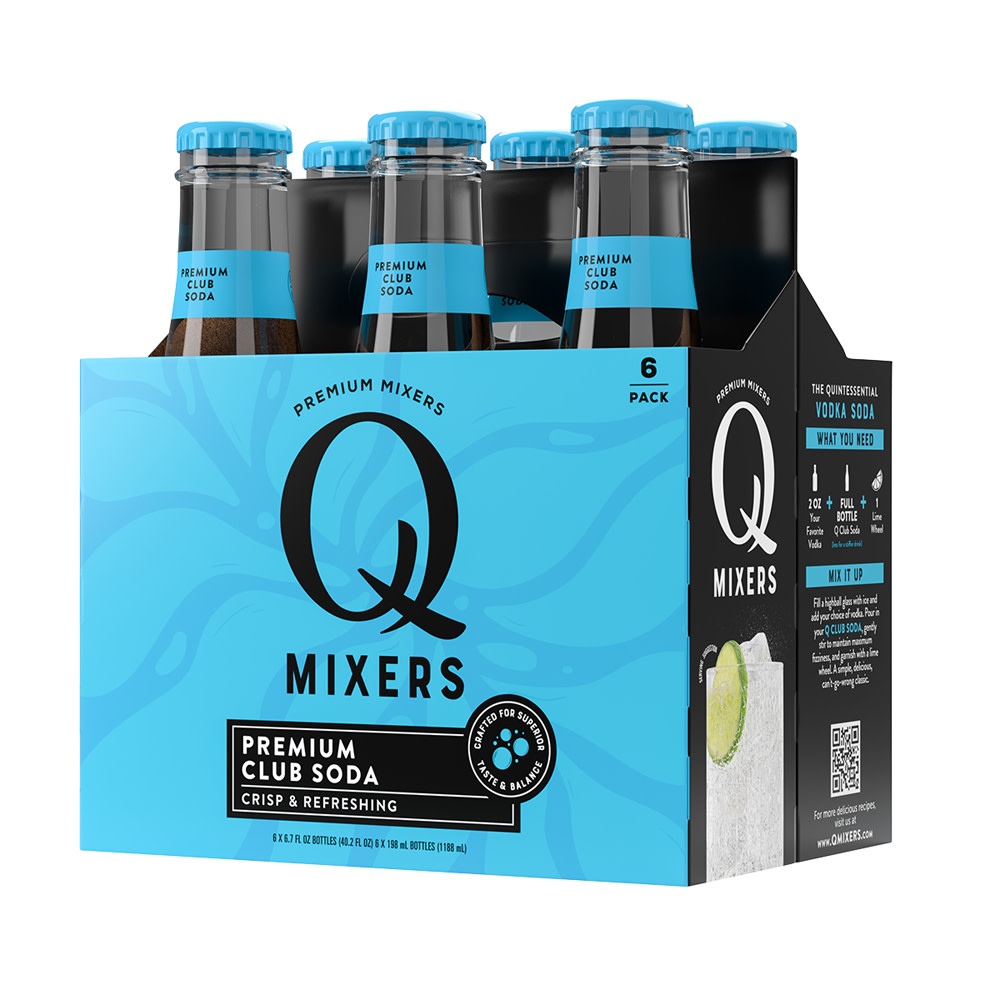 武蔵キュー 6P Q Mixers Club Soda Bottle 6 Count 6.7 oz | Nassau Candy