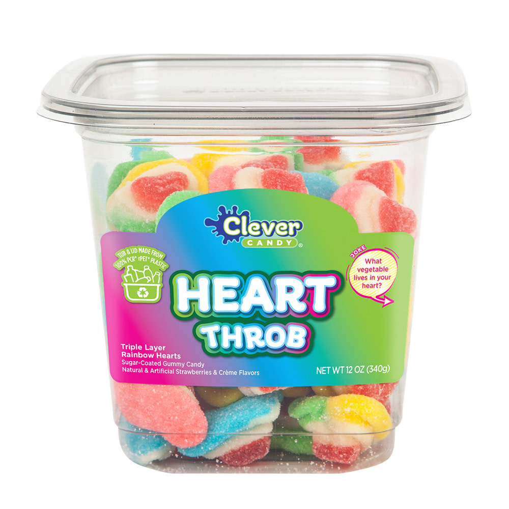 Clever Candy Heart Throb Gummy Hearts 12 oz Tub | Nassau Candy