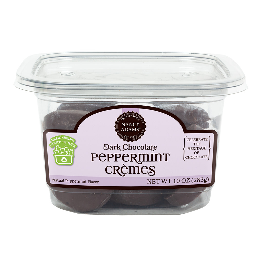 Nancy Adams Dark Chocolate Mint Cremes 10 oz Tub | Nassau Candy