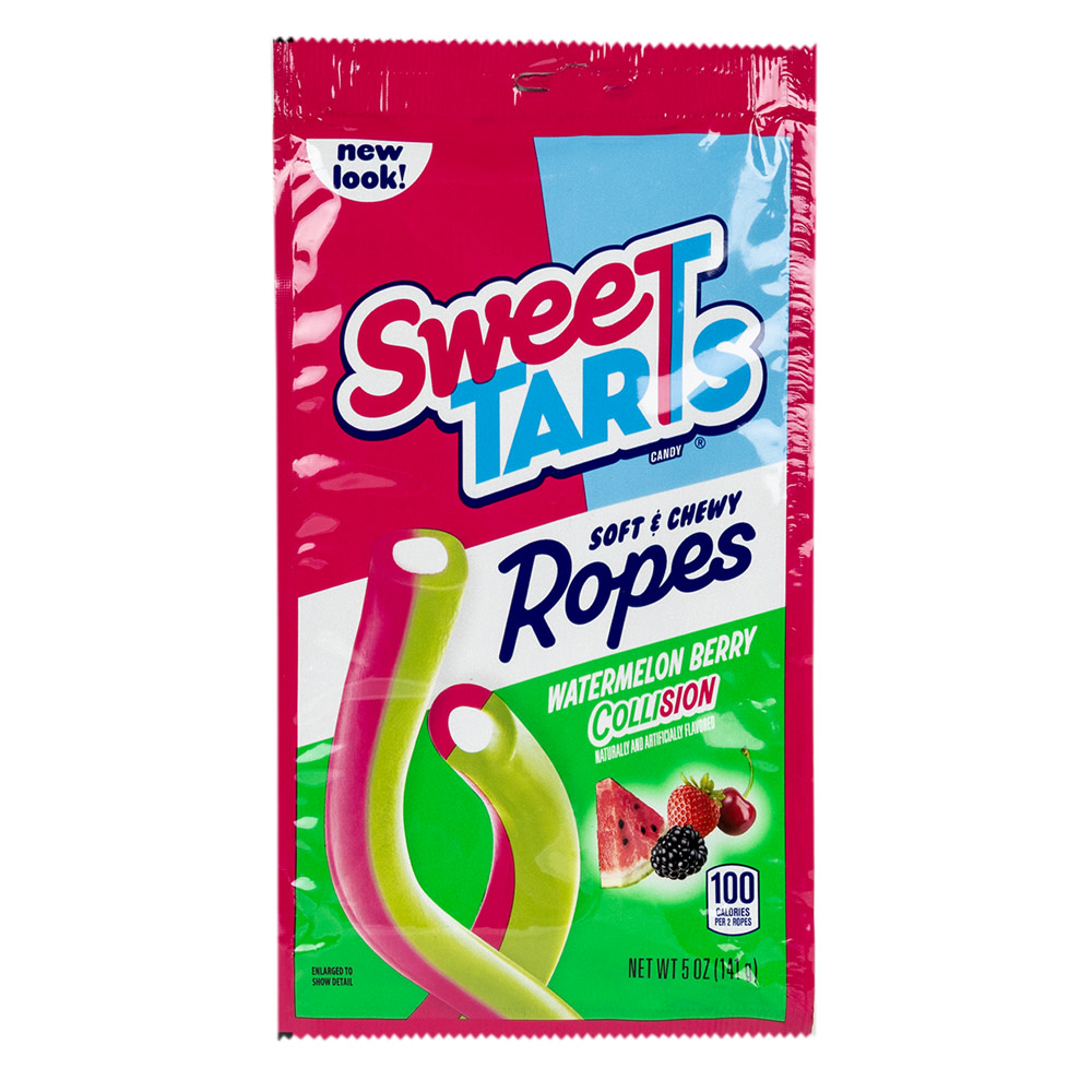 SweeTARTS Watermelon Berry Collison Ropes 5 oz Peg Bag | Nassau Candy