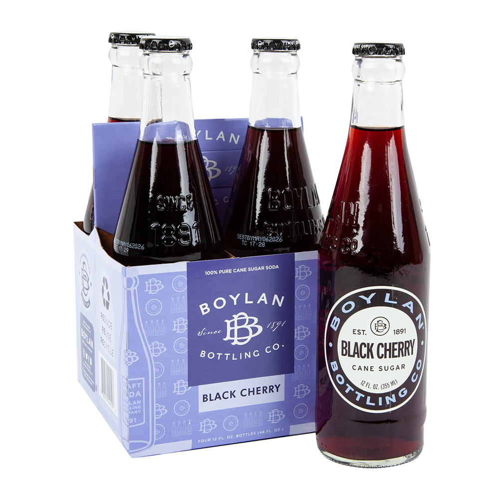 Boylan Black Cherry 12 Oz Bottle 4 Pack | Nassau Candy