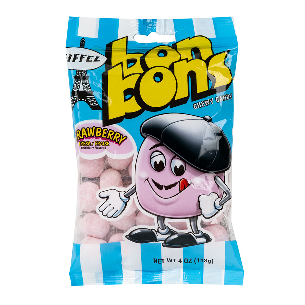 Eiffel Bon Bons Strawberry Chewy Candy Peg Bag | Nassau Candy