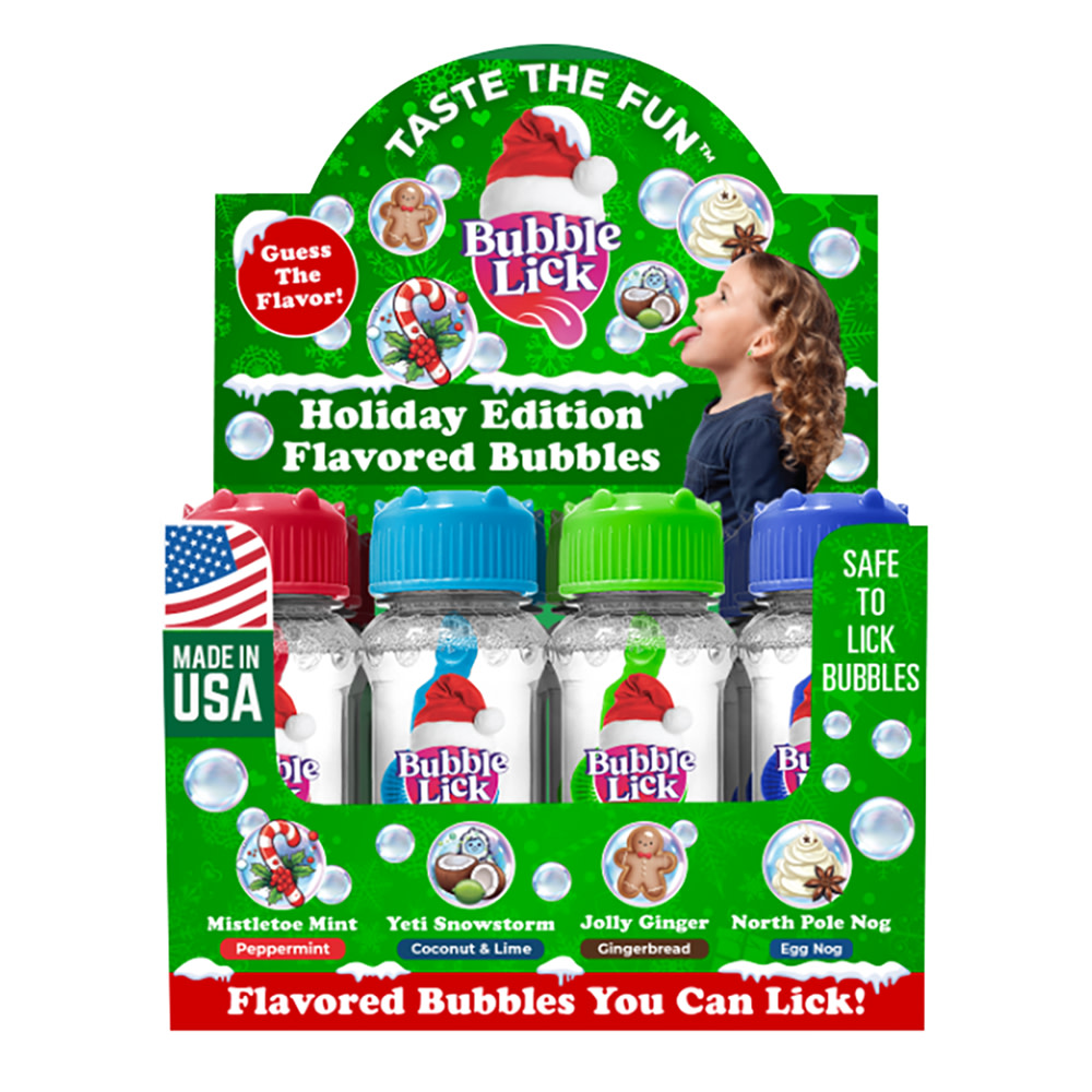 BubbleLick Holiday Mix Bubbles 2.5 oz Bottle | Nassau Candy