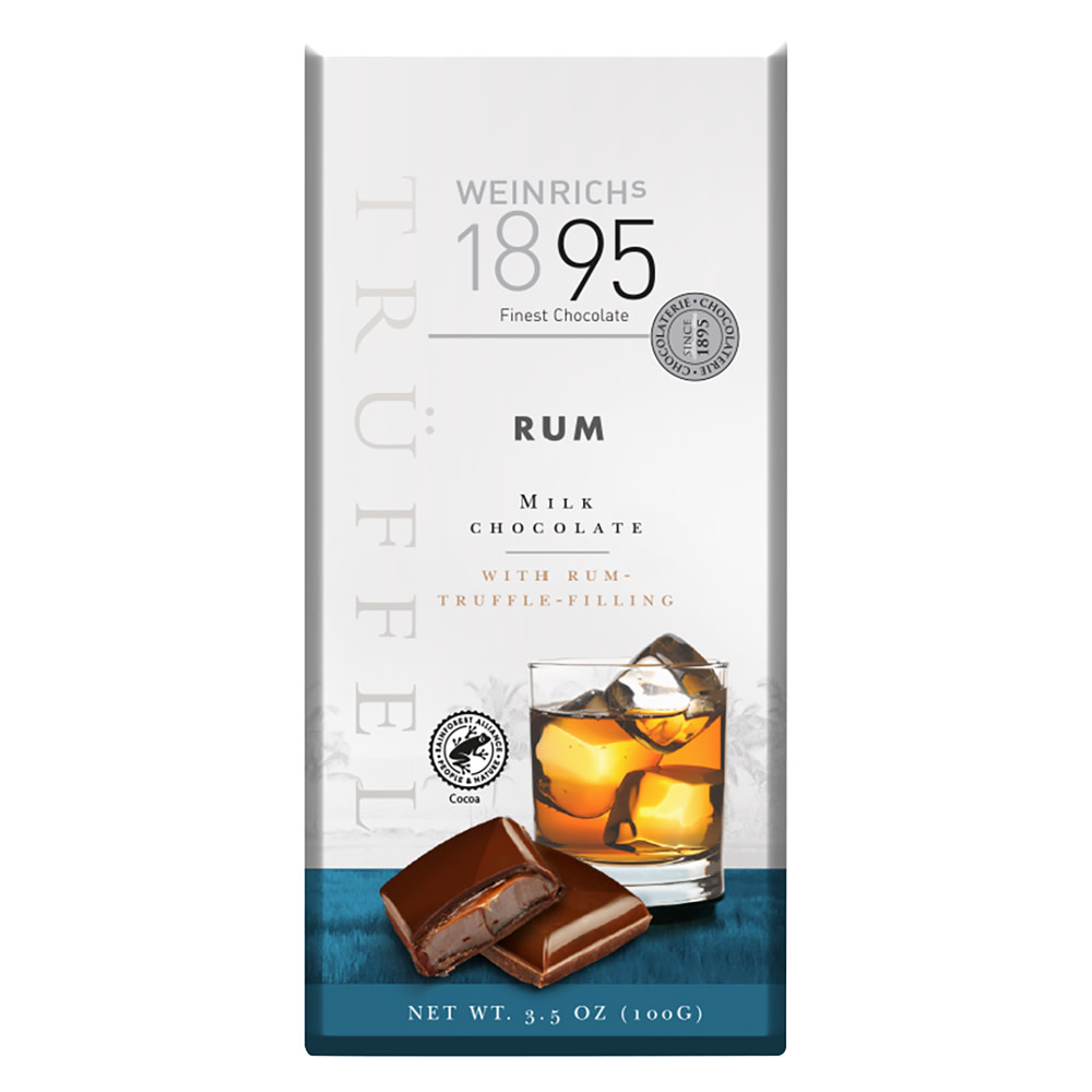 Weinrich's Milk Chocolate with Rum-Truffle Filling 3.5 oz Bar