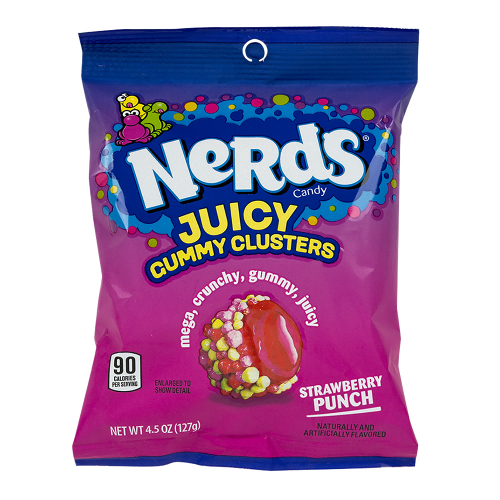 Nerds Strawberry Punch Juicy Gummy Clusters 4.5 oz Peg Bag