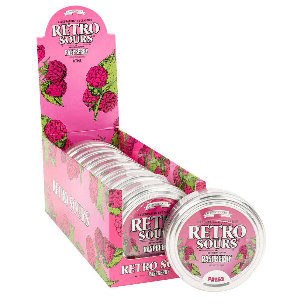 Standard Issue Sour Raspberry Retro Sours Raspberry 2.12 oz Tin | Nassau Candy