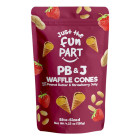JUST THE FUN PART PEANUT BUTTER AND STRAWBERRY JELLY WAFFLE CONES 4.23 OZ BAG