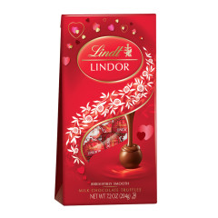 LINDT LINDOR MILK VALENTINE'S DAY MILK CHOCOLATE TRUFFLES 8.5 OZ BAG