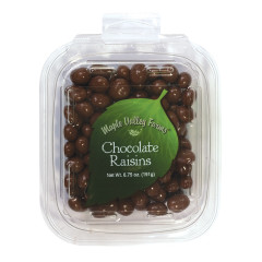 MAPLE VALLEY FARMS MILK CHOCOLATE RAISINS 6.75 OZ PEG TUB