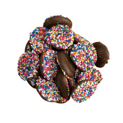 ASHER'S MILK CHOCOLATE NONPAREILS WITH RAINBOW SEEDS