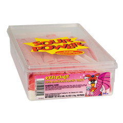 SOUR POWER PINK LEMONADE SOUR BELTS TUB