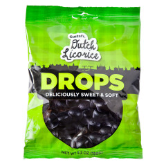 GUSTAF'S DUTCH LICORICE DROPS 5.2 OZ PEG BAG