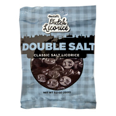 GUSTAF'S DOUBLE SALT LICORICE 5.2 OZ PEG BAG *NOT FOR SALE IN CA*