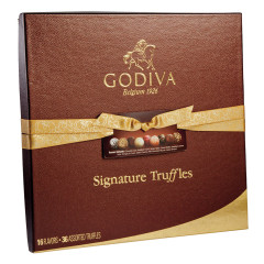 GODIVA 36 PC SIGNATURE TRUFFLES 24.1 OZ BOX