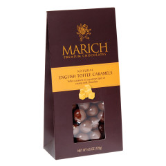 MARICH ENGLISH TOFFEE CARAMELS 4.5 OZ GABLE BOX