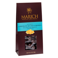 MARICH DARK CHOCOLATE SEA SALT CARAMELS 4.5 OZ GABLE BOX