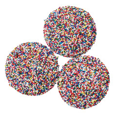 ASHER'S JUMBO MILK CHOCOLATE NONPAREILS WITH RAINBOW SEEDS